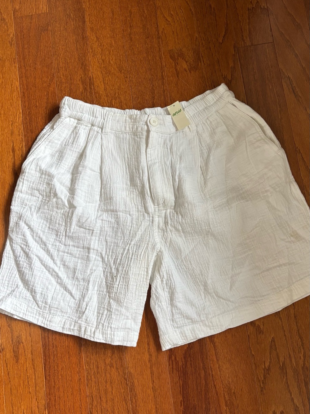 Aerie White Linen-Blend Shorts🤍 Women’s Shorts